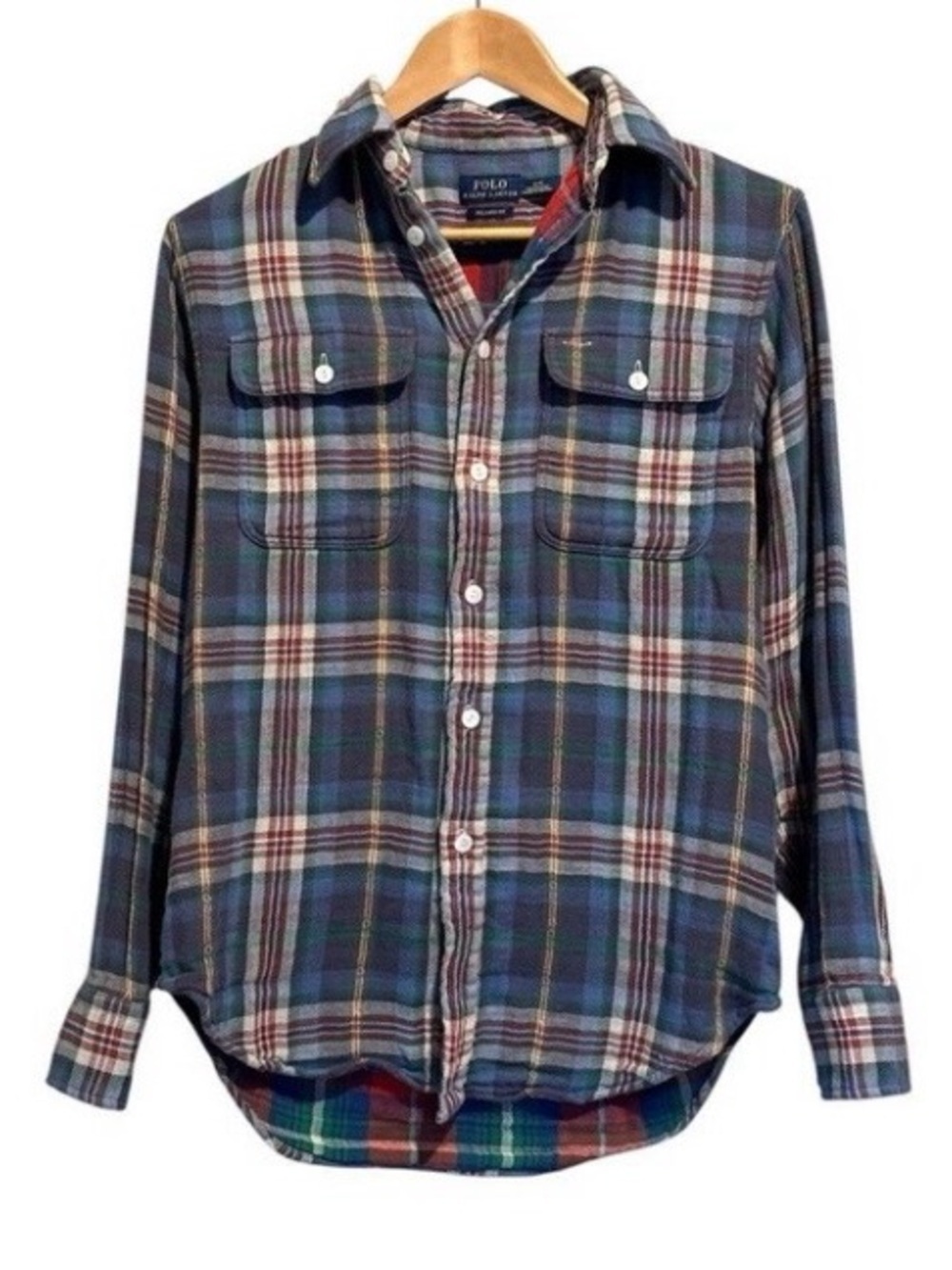 Polo Ralph Lauren Men’s Flannel Multi Color Contrasting Plaid Soft Vintage
